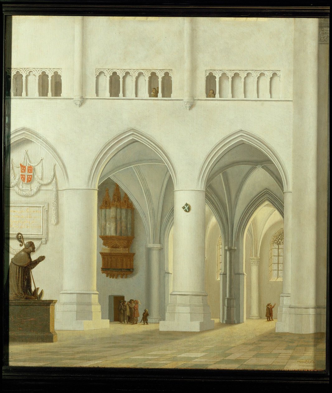 Interiør af Sankt Bavos kirke i Haarlem, Holland ... af Pieter Jansz Saenredam