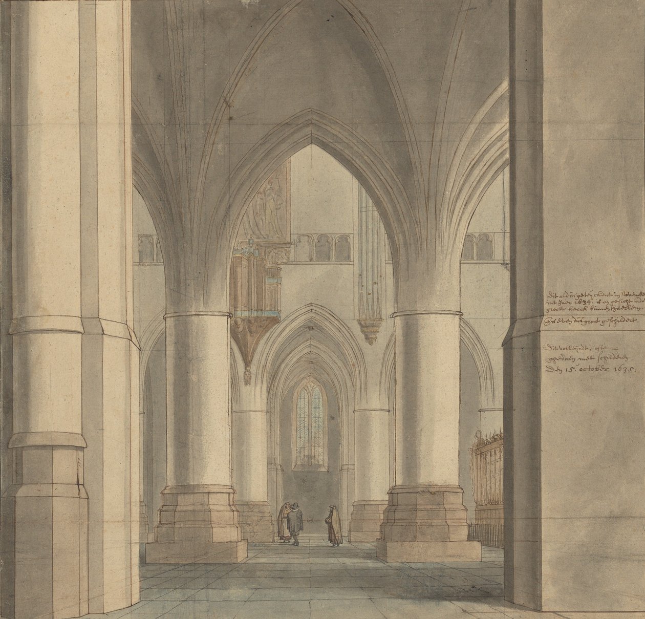 Koret og det nordlige ambulatorium i Sankt Bavo-kirken i Haarlem af Pieter Jansz. Saenredam