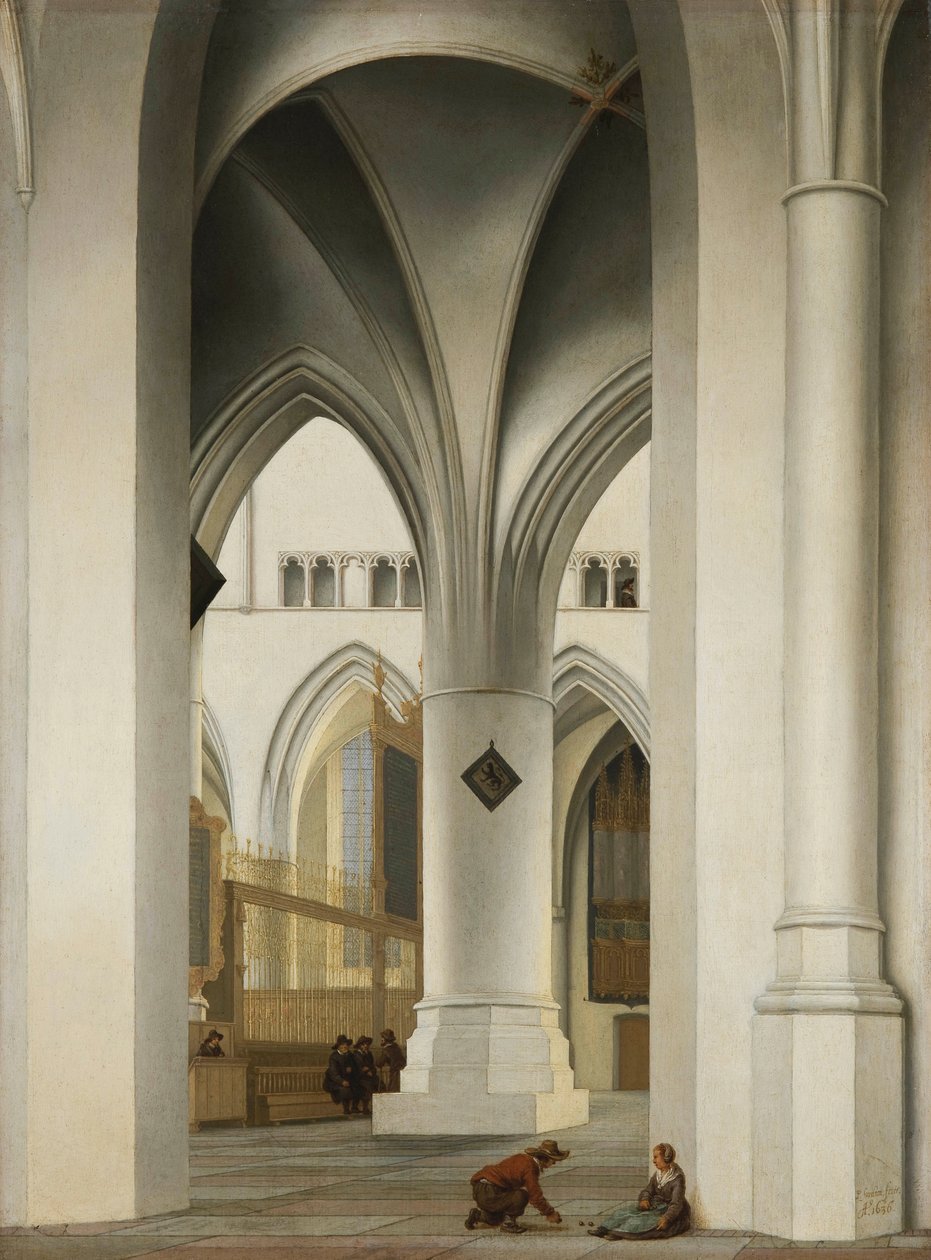 ""Udsigt over koret i St. Bavo-kirken i Haarlem, Holland"" (Kor over St. Bavo-kirken i Haarlem) Maleri af Pieter Saenredam (1597-1665) af Pieter Jansz Saenredam