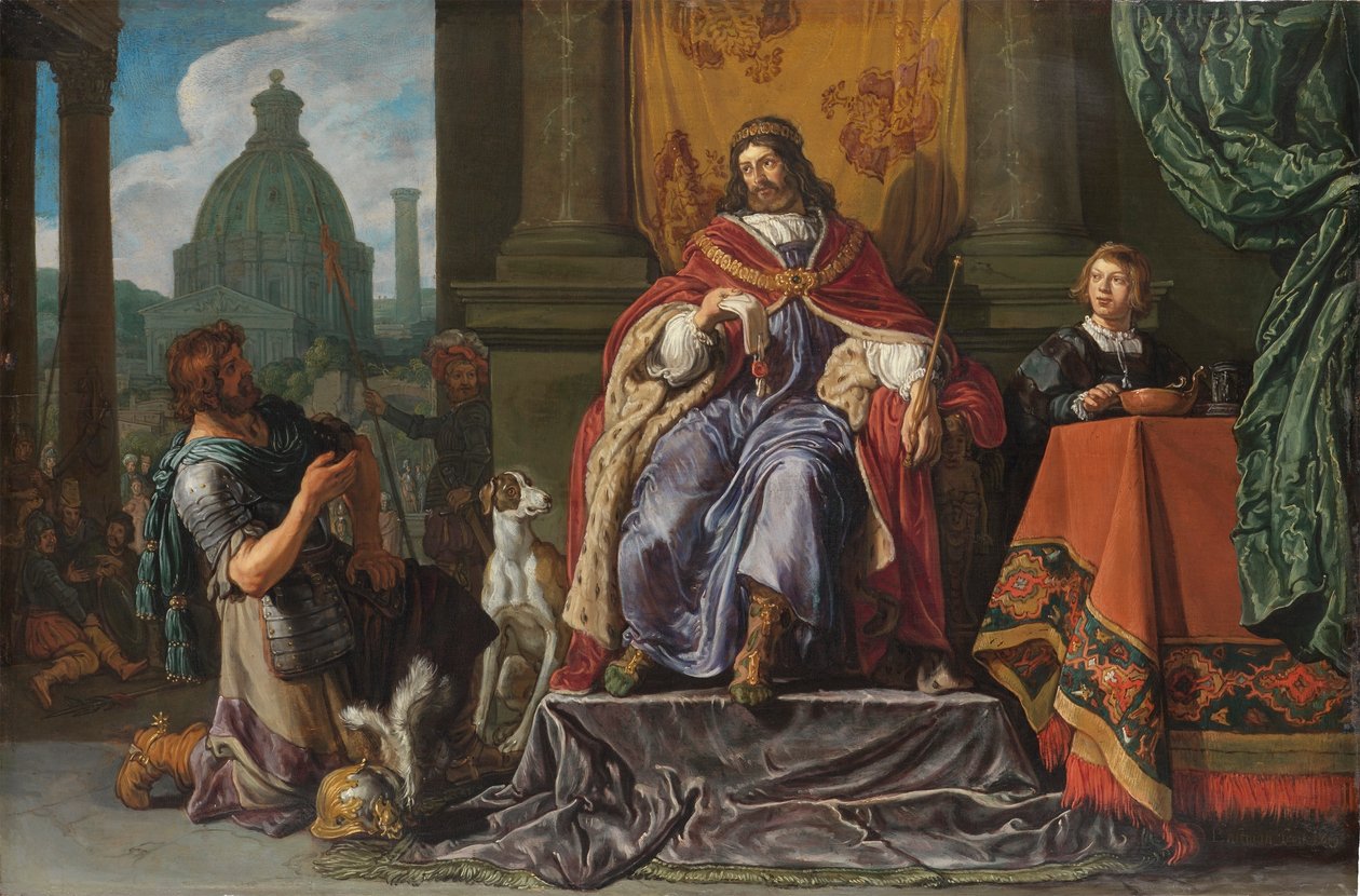 David giver Urias et brev til Joab af Pieter Lastman