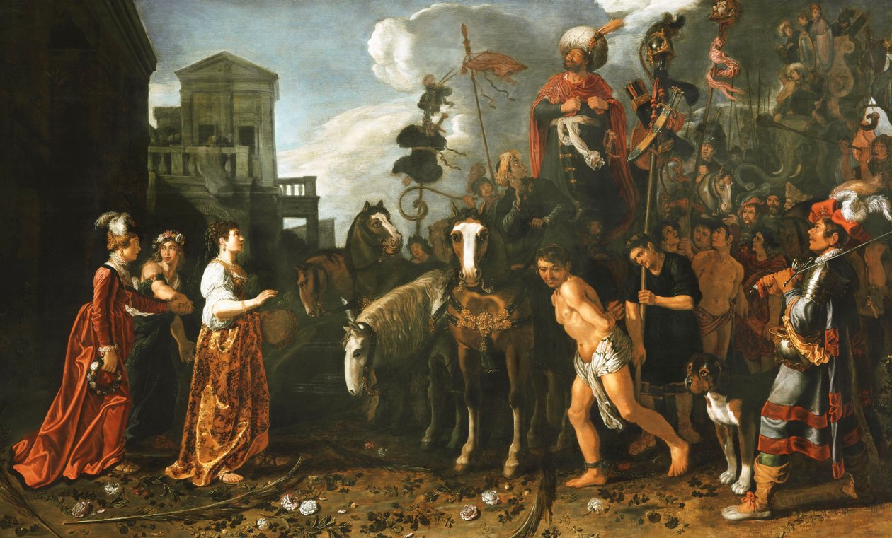 Jephthah hilste velkommen hjem fra slagmarken af sin datter, af Pieter Lastman