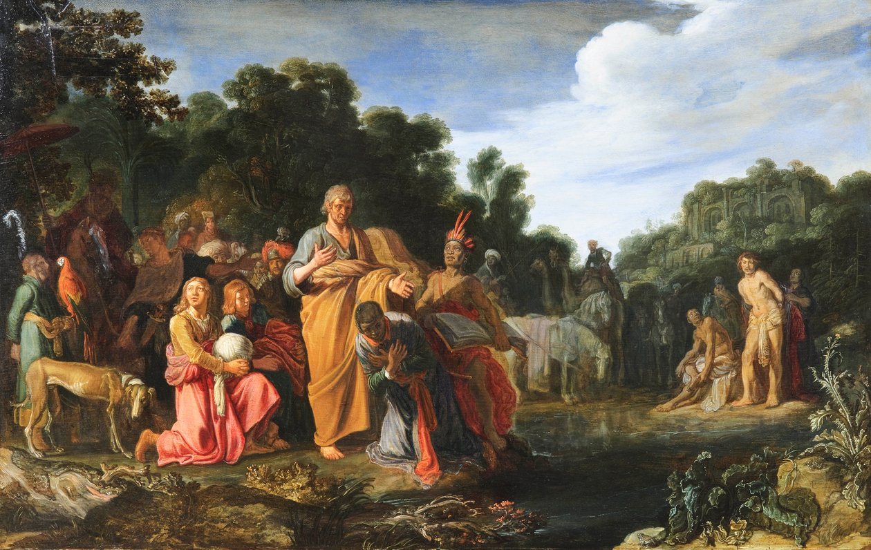 "The Baptism of the Eunuch" (The Baptism of the Ethiopian) - en episode i Filip Diakonens liv, som møder en eunuk, kasserer for Dronningen af ​​Etiopien, der rejser tæt på Gaza og omvender ham til kristendommen. Begyndelsen af ​​f.eks af Pieter Lastman