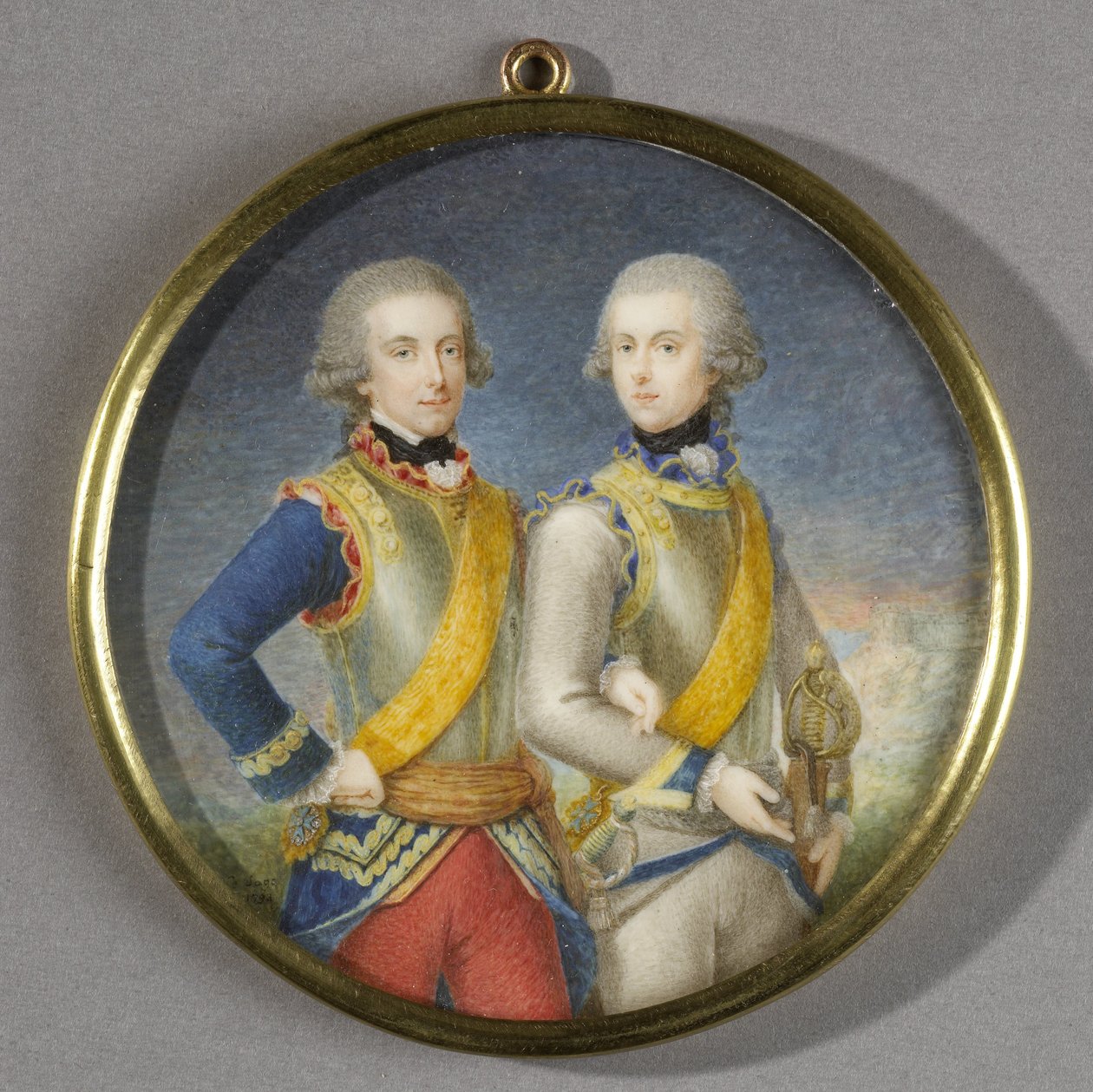 Willem Frederik (1772-1843), Prins af Orange-Nassau, med sin yngre bror Willem George Frederik (1774-99) af Pieter Lesage