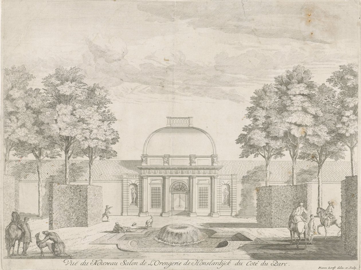 Orangeriet Honselersdijk, set fra parken Vue du Nouveau Salon de l