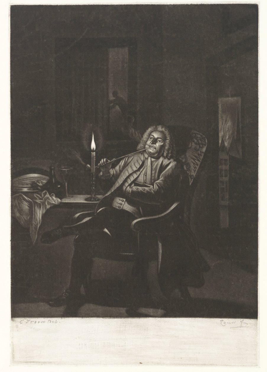 Piberygende mand af Pieter Louw
