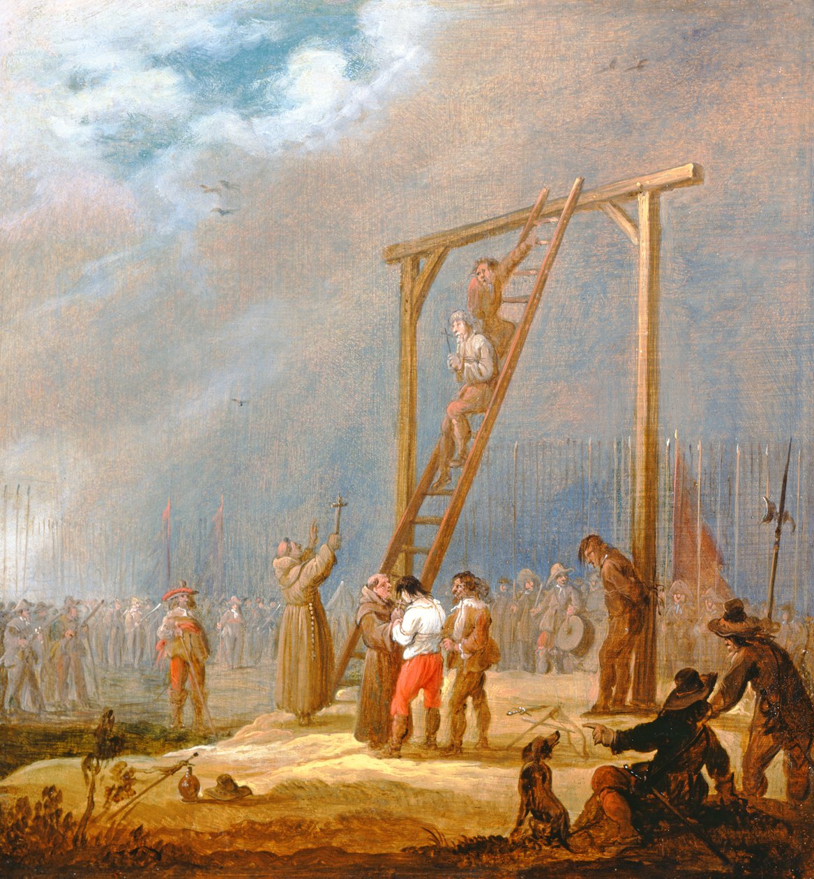 En henrettelse ved en galge (olie på panel) af Pieter Meulener