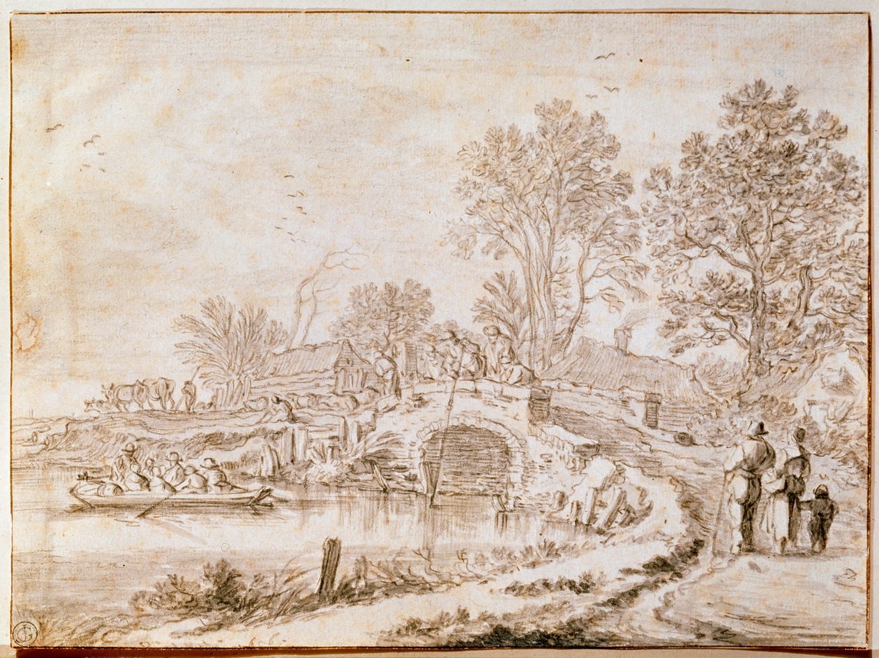 Bro over en kanalmåned i maj 1656 af Pieter Molijn