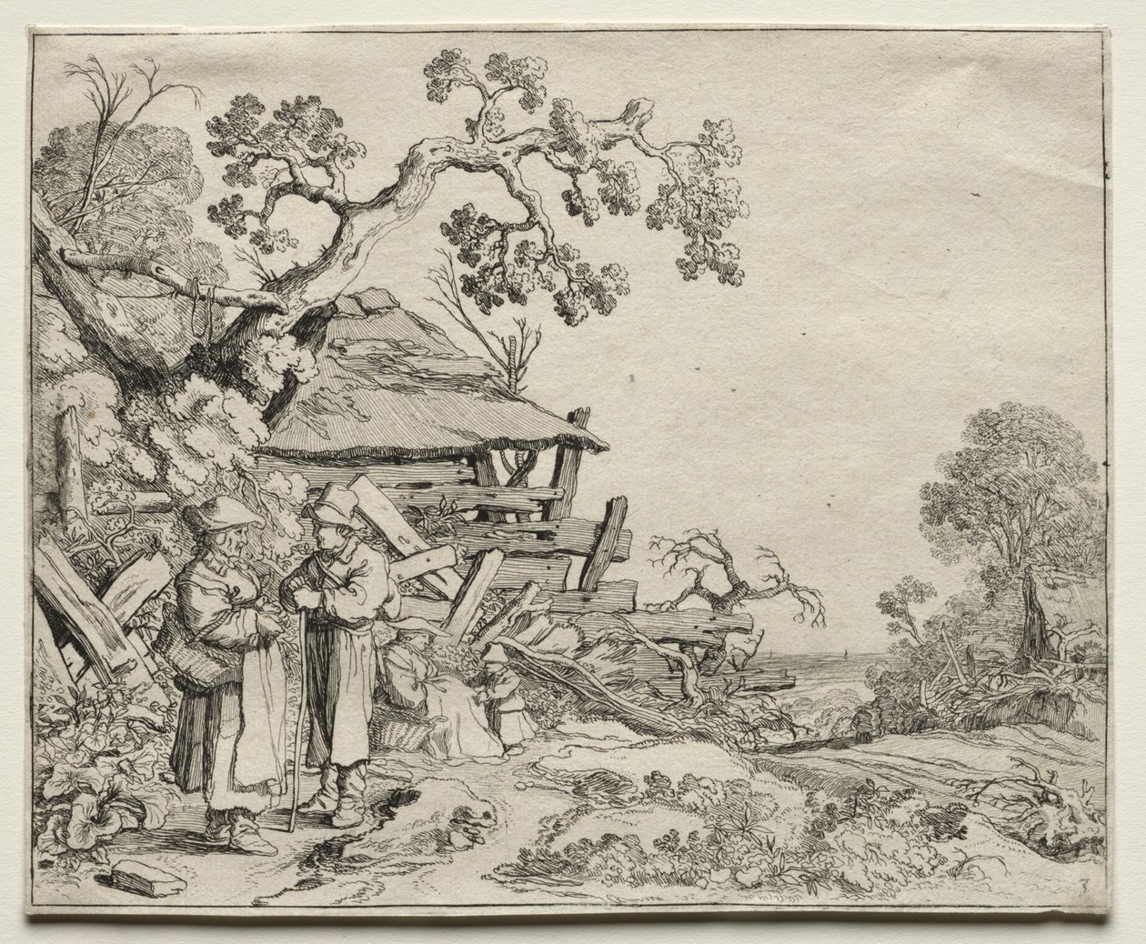 Landskab med to bønder i samtale, 1626. af Pieter Molyn