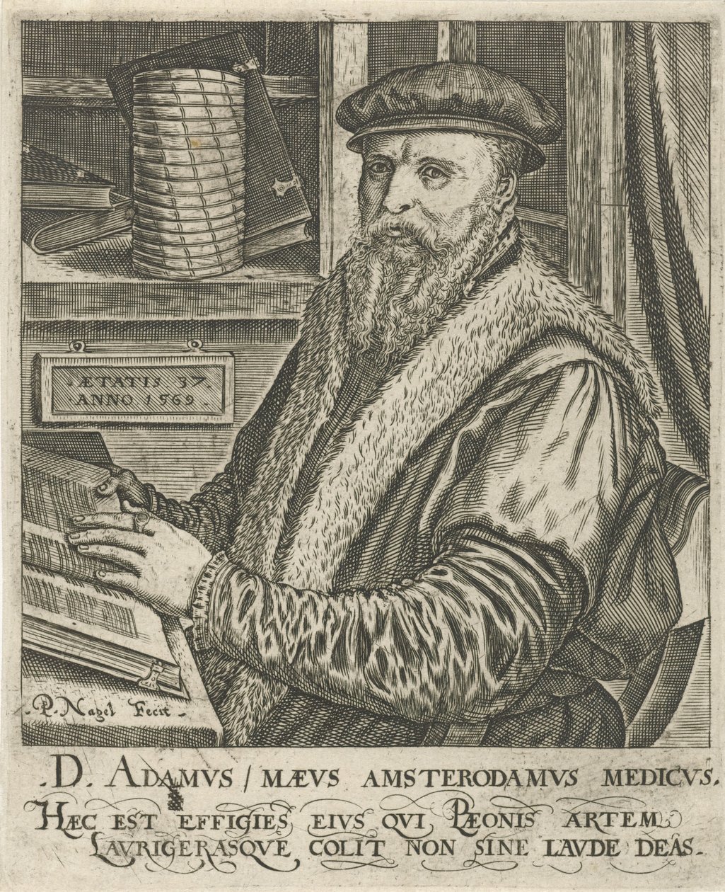 Portræt af Adam Maeus af Pieter Nagel