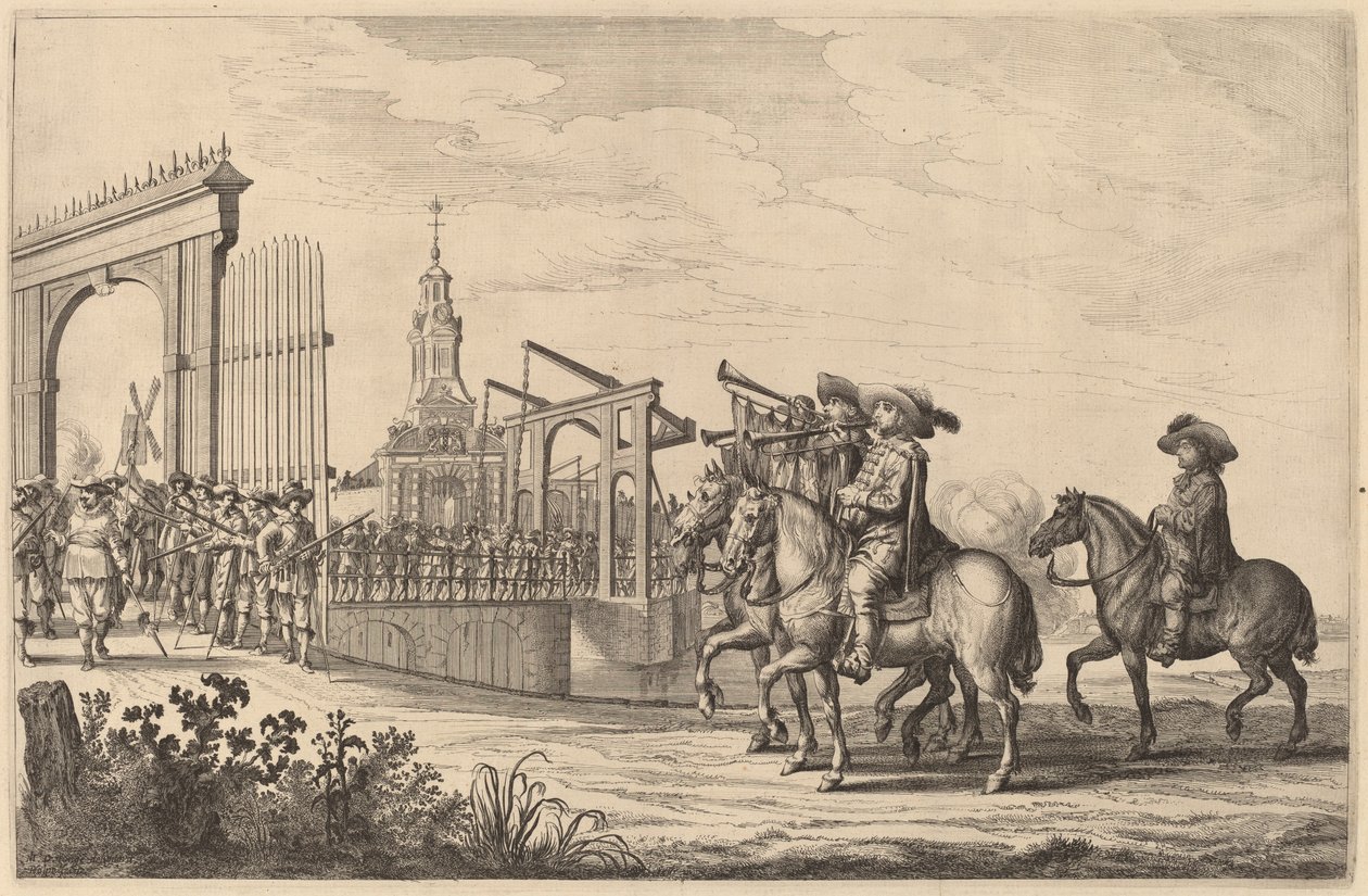 Marie de Medicis indrejse i Amsterdam [plade 1 af 6] af Pieter Nolpe