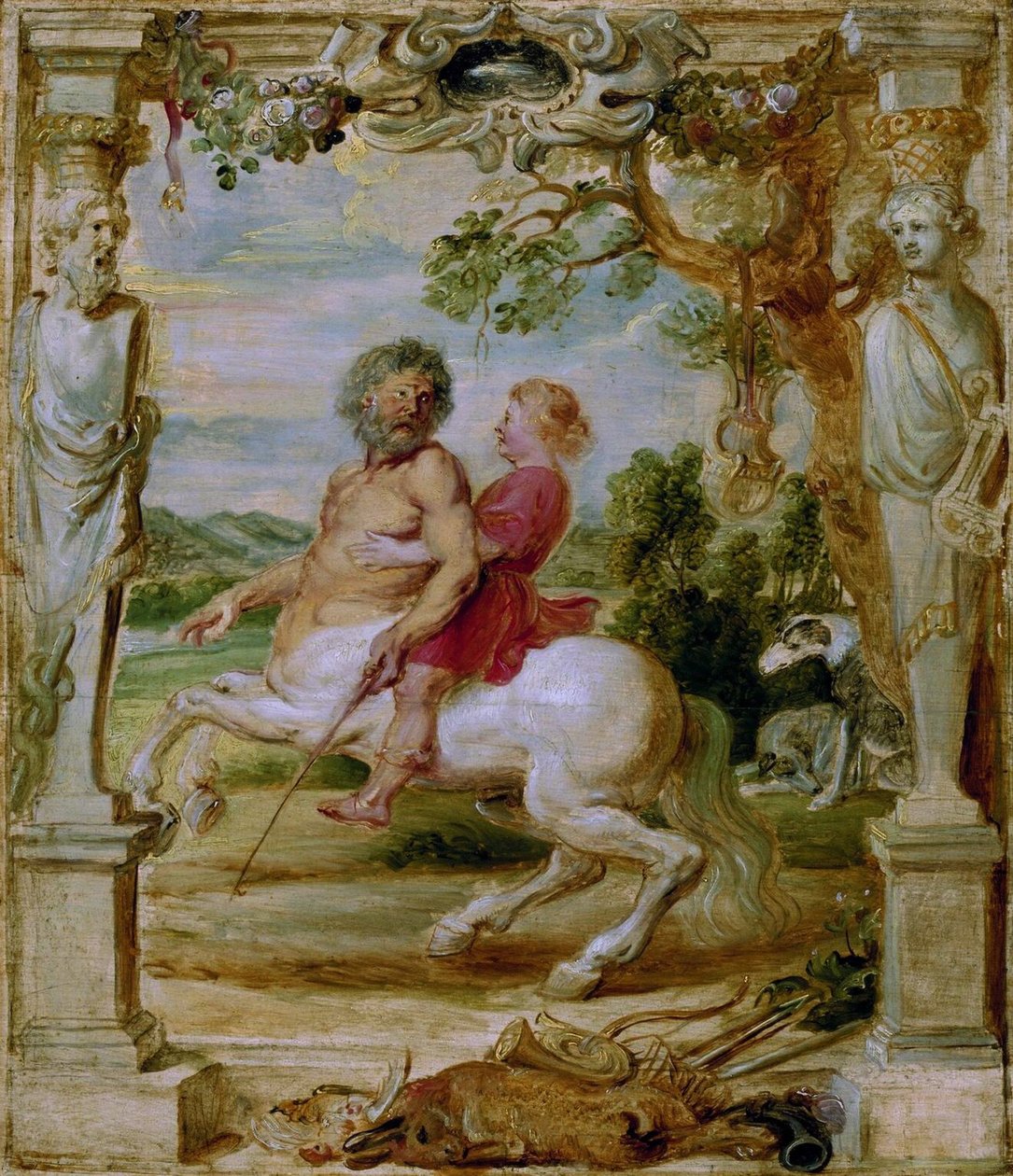 Achilleus uddannet af kentauren Chiron, 1630-1635 af Peter Paul Rubens