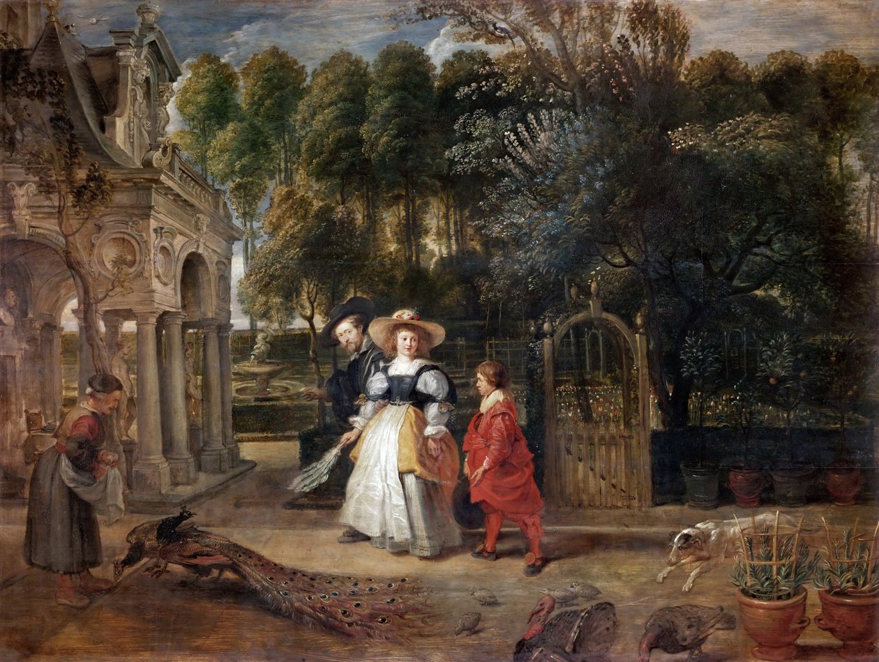Rubens og Helene Fourment i haven, ca 1631. af Peter Paul Rubens