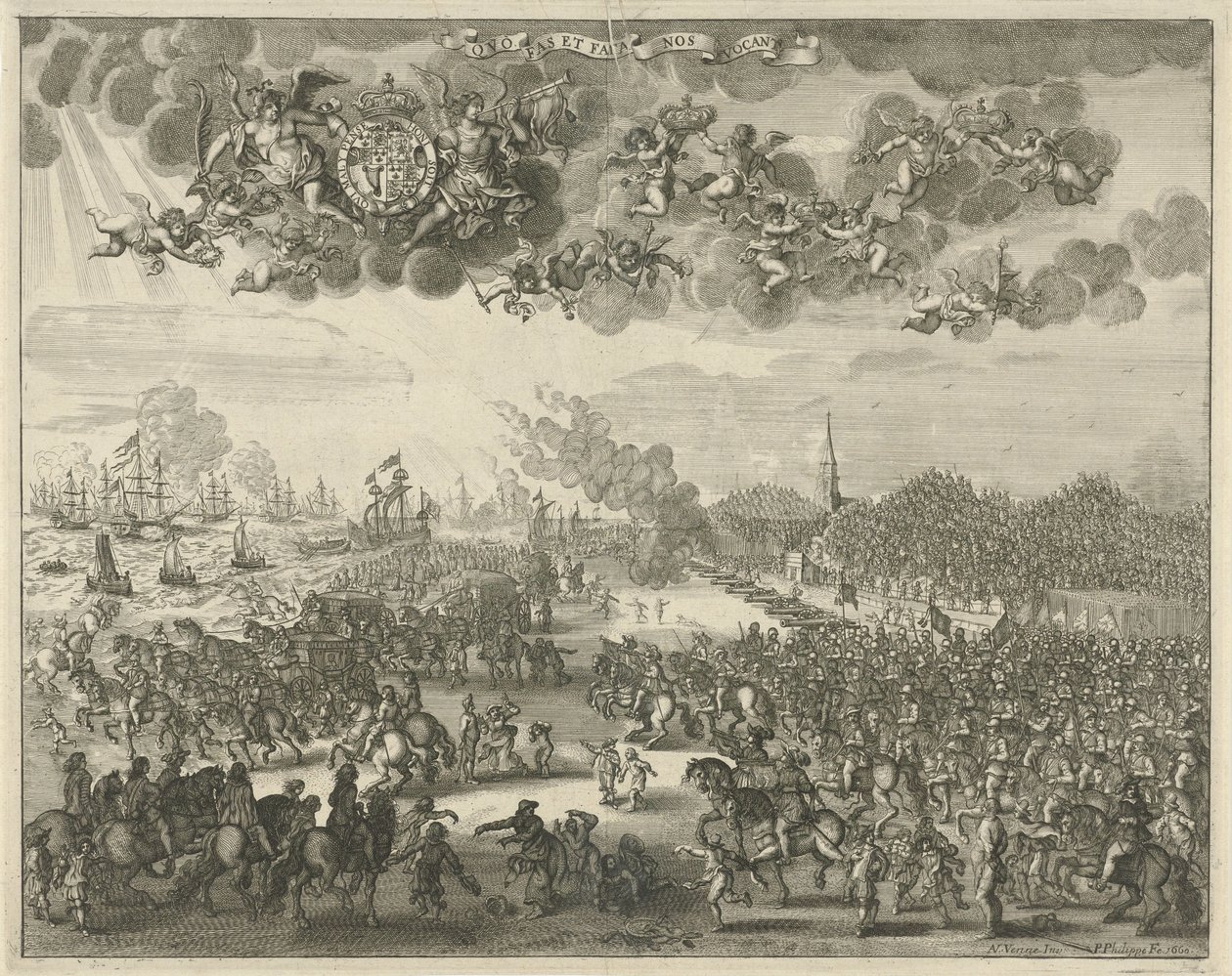 Charles IIs afgang fra Scheveningen til England, 1660 af Pieter Philippe