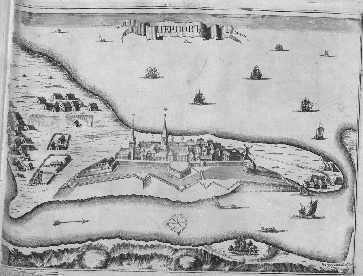 Udsigt over belejringen af ​​Pärnu i august 1710, 1715 af Pieter Pickaert