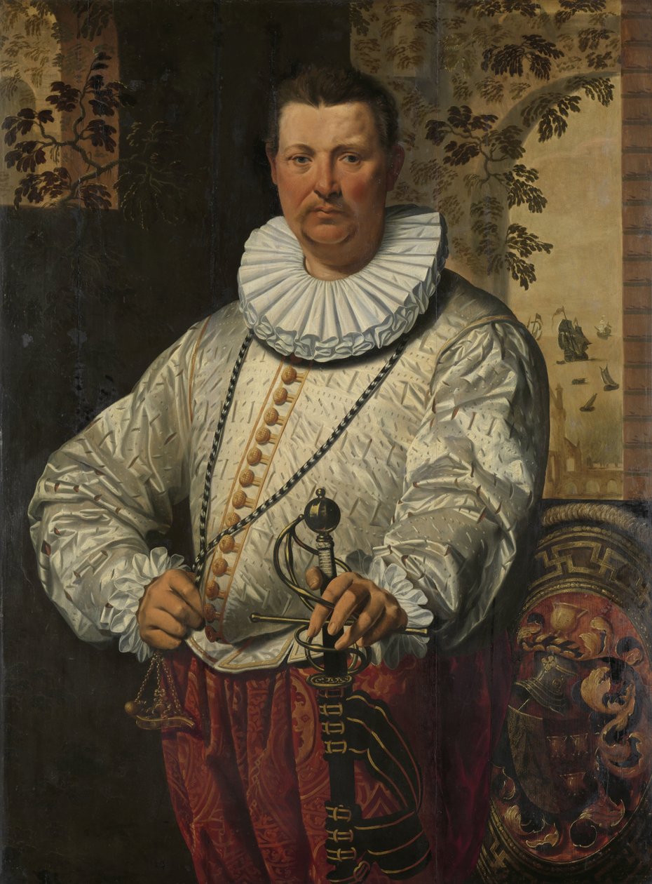 Portræt af en hollandsk admiral af flåden af Pieter Pietersz. (I) (circle of)