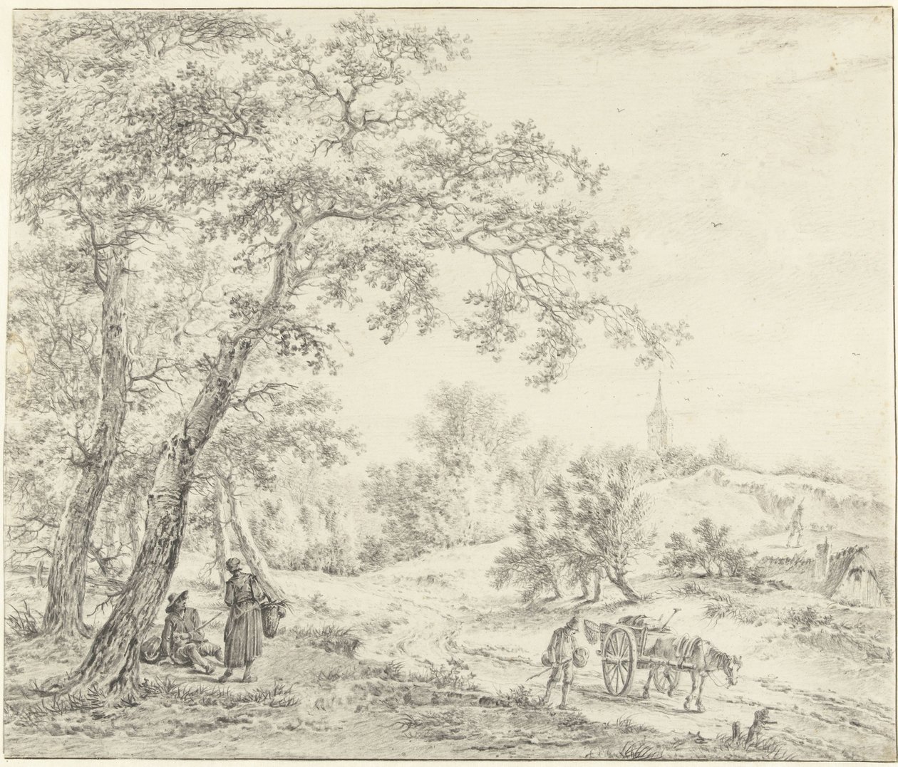Nordhollandsk landskab (Egmond mod Castricum?) af Pieter Pietersz. Barbiers