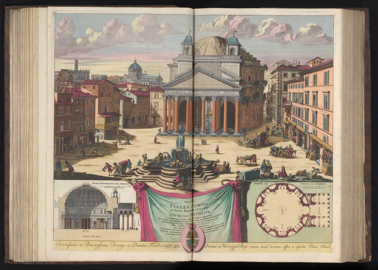 Pantheon i Rom Veue de la Piazza og Temple of Santa Maria della Rotonda allerede det gamle Pantheon (titel på objektet) af Pieter Schenk (I)