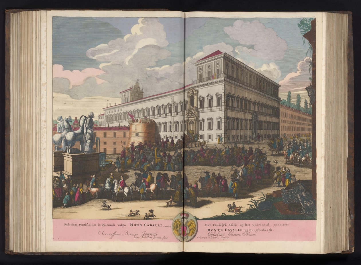 Piazza del Quirinale i Rom Det pavelige palads i Quirinale, almindeligvis kendt som Mount Caball (...) (titel på objektet) af Pieter Schenk (I)