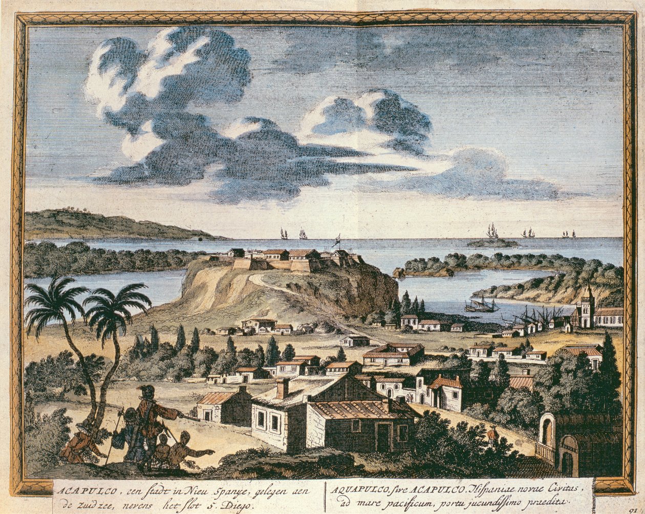 Udsigt over Acapulco, illustration fra 