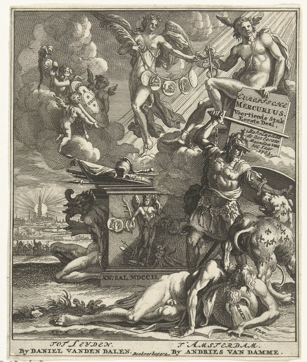 Titelside for: European Mercury Fourteenth Piece Part One, 1703 af Pieter Sluyter