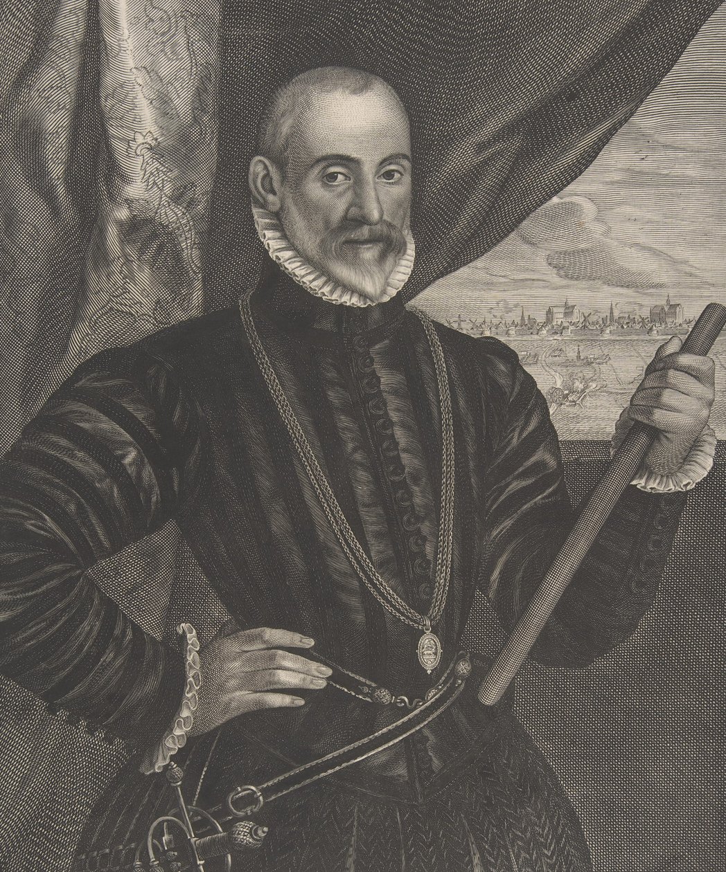 Francisco Valdes, spansk kommandør, fra serien Quatuor Personae..., 1649. af Pieter Soutman