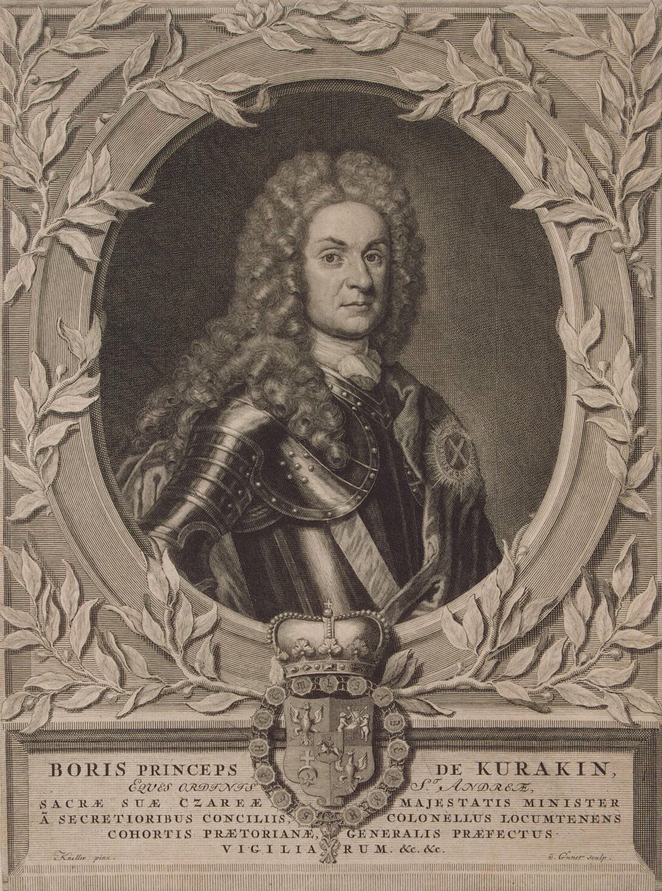 Portræt af prins Boris Ivanovich Kurakin 1676-1727, efter 1717 af Pieter Stevens Gunst van