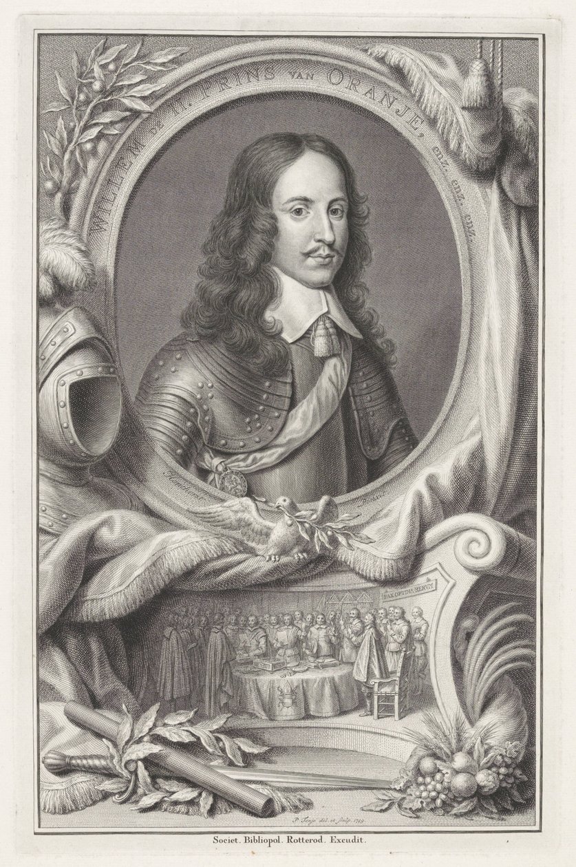 Portræt af Vilhelm II, Prins af Orange af Pieter Tanjé