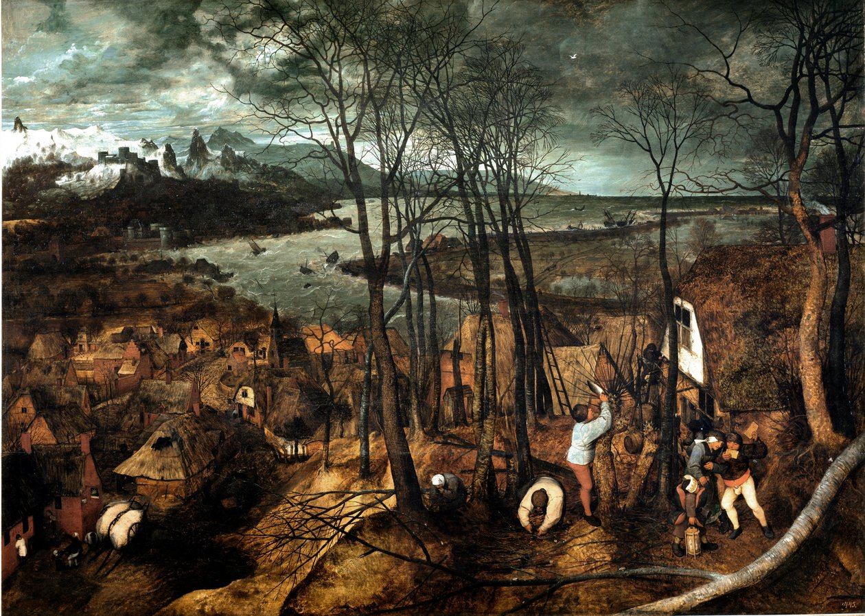 Overskyet dag Maleri af Pieter Bruegel den gamle (eller Pierre Bruegel eller Pieter Bruegel eller Brueghel af Pieter Bruegel the Elder
