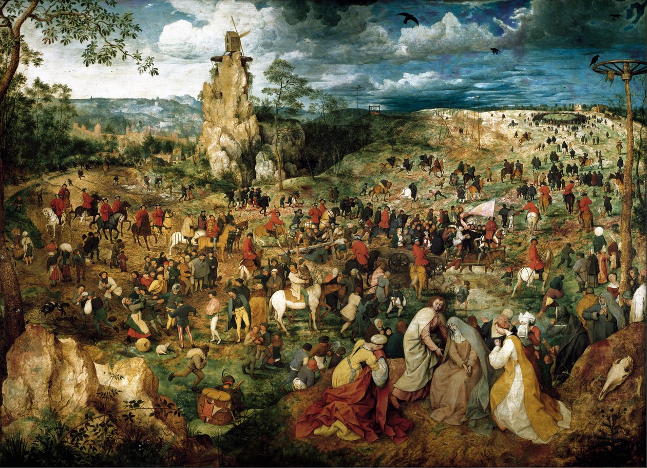 La Montee Au Calvary (The Carriage of the Cross) Maleri af Pieter Bruegel den ældre (eller Pierre Breugel eller Peter Brueghel eller Breughel af Pieter Bruegel the Elder
