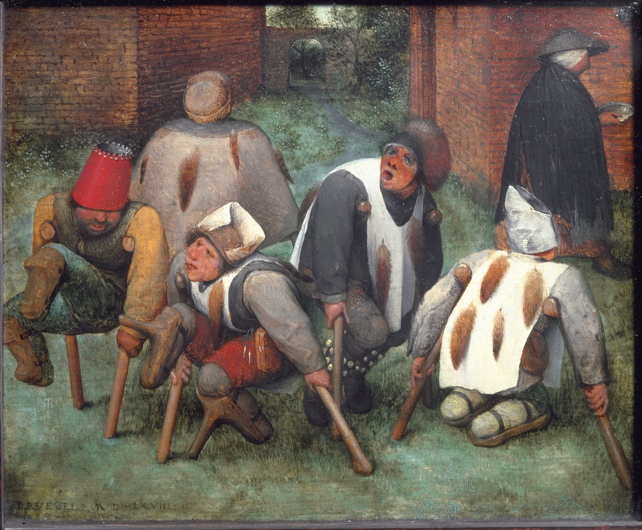 Tiggerne eller Krøblingerne - olie på træ af Pieter Bruegel the Elder