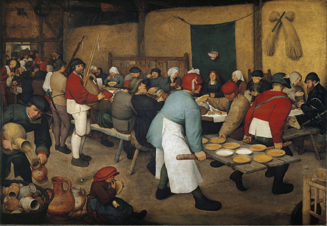 Bondebrylluppet - olie på lærred af Pieter Bruegel the Elder