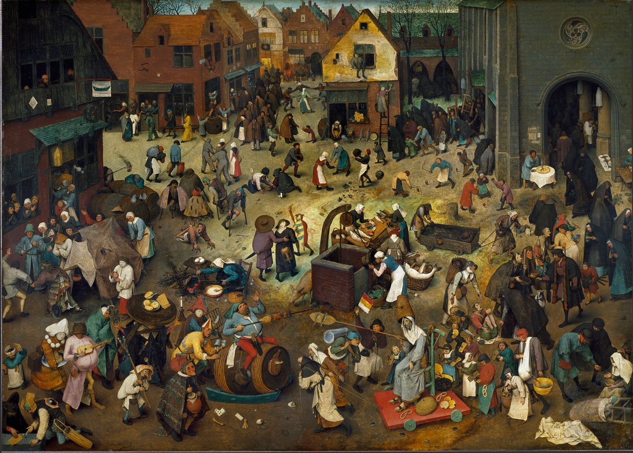 Kampen om karneval (fastelavnssøndag) og Careme af Pieter The Elder Brueghel