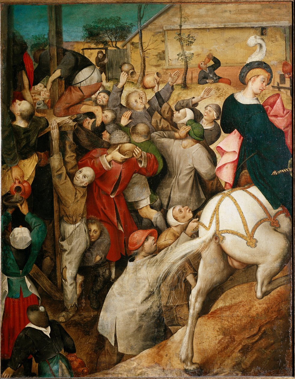 Vinen fra Saint Martin, detalje. (olie på træ af Pieter Bruegel the Elder