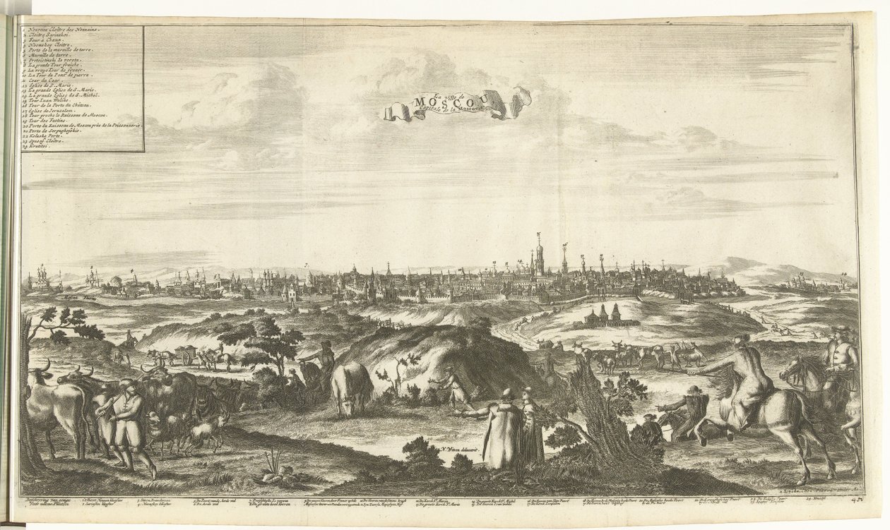 Udsigt over Moskva, 1726 af Pieter Van der Aa
