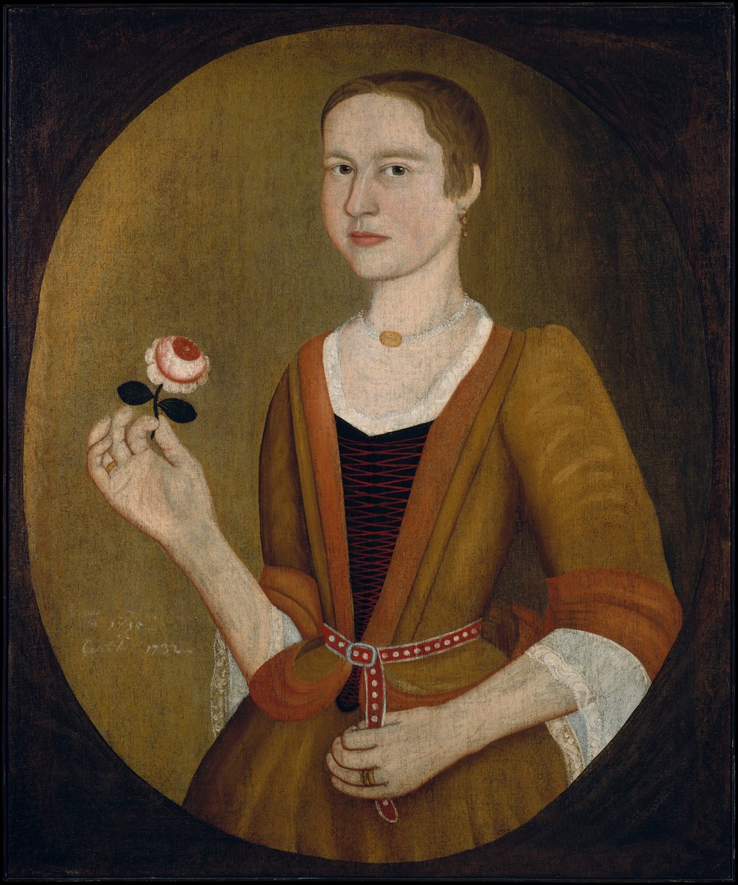 Ung Dame med en Rose af Pieter Vanderlyn