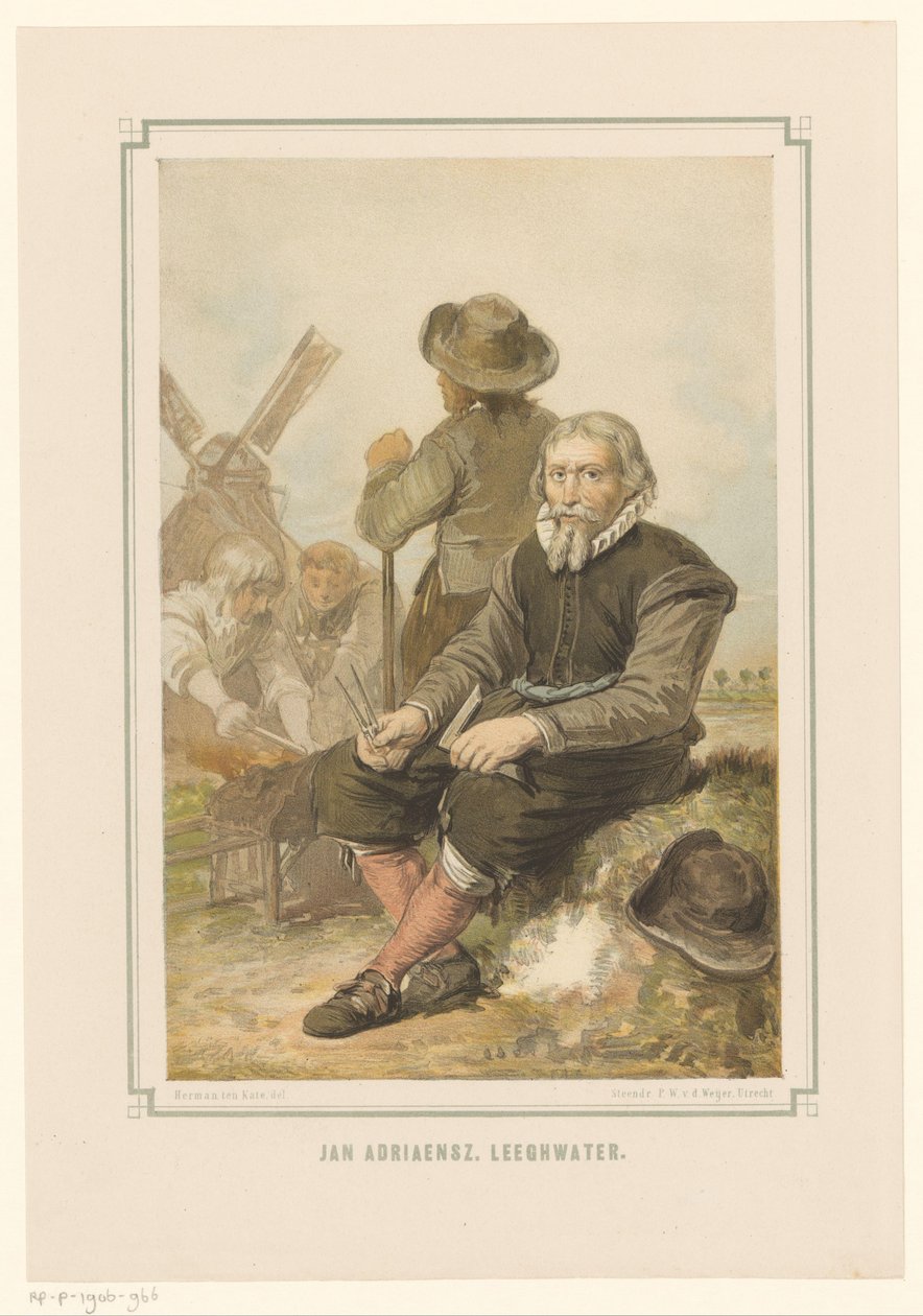 Møllemager Jan Adriaanszoon Leeghwater på arbejde af Pieter Wilhelmus van de Weijer