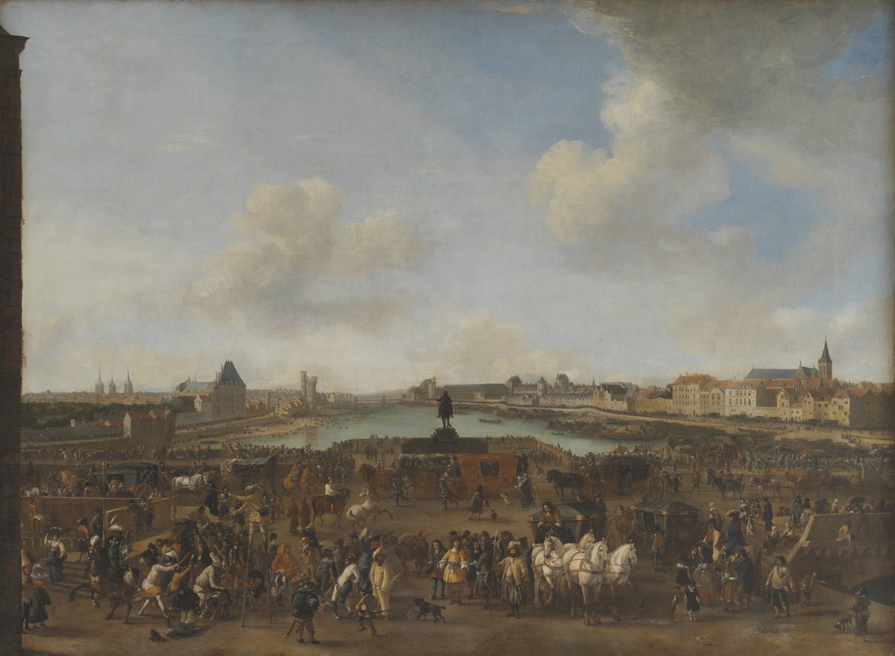 Udsigt over Paris set fra Place Dauphine af Pieter Wouwerman