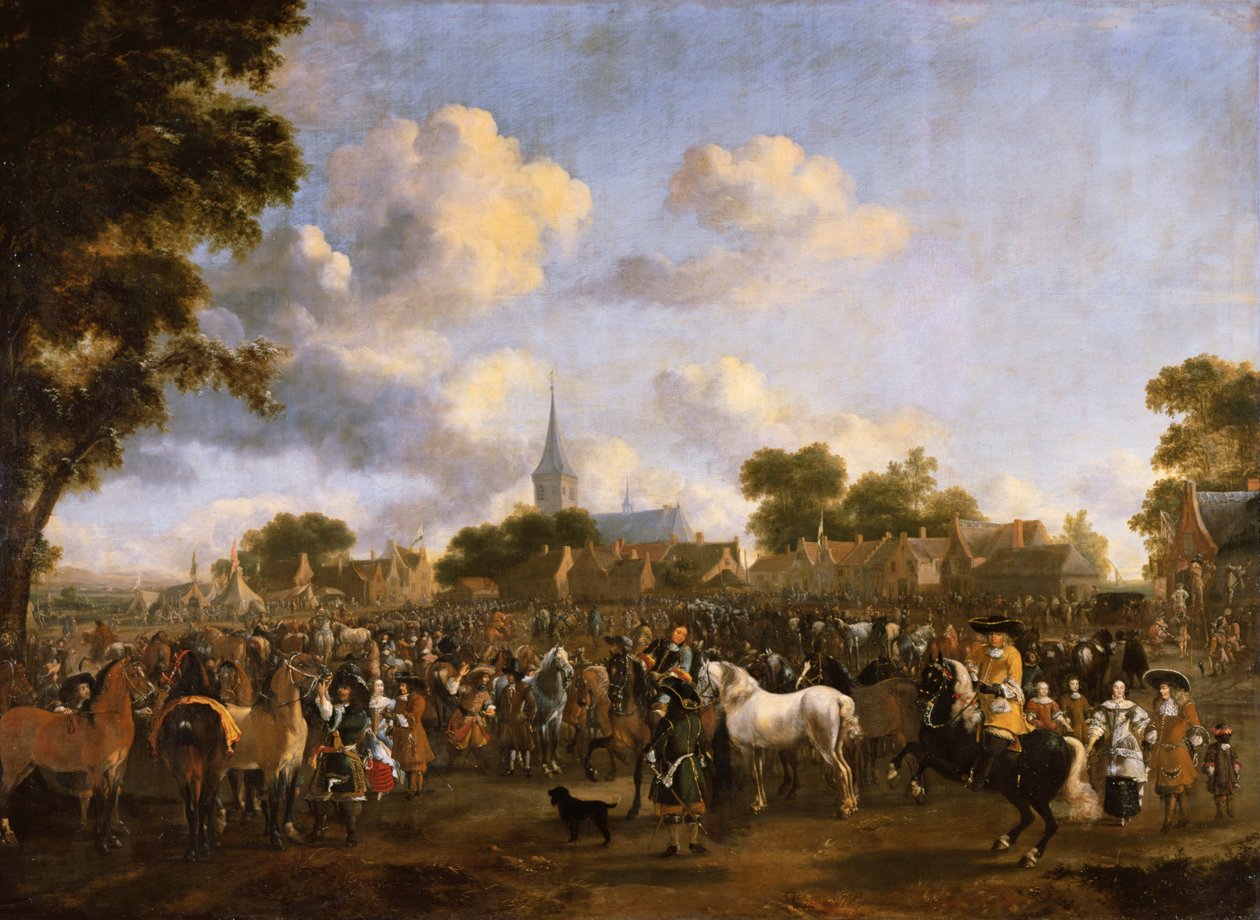 Hestemesse i Valkenburg, 1675 af Pieter Wouwermans or Wouwerman