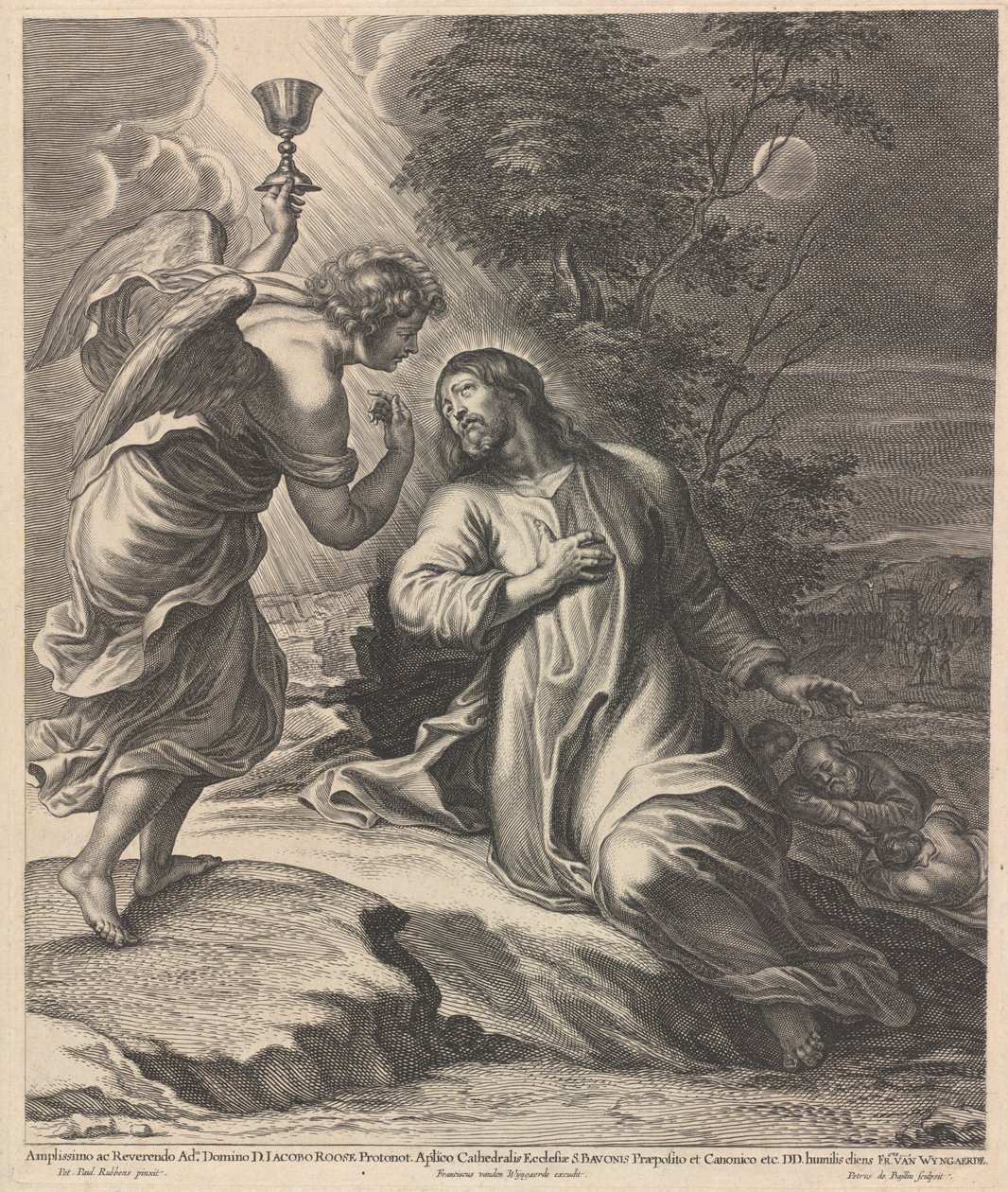 Kristus på Oliebjerget af Pieter de Bailliu after Sir Peter Paul Rubens