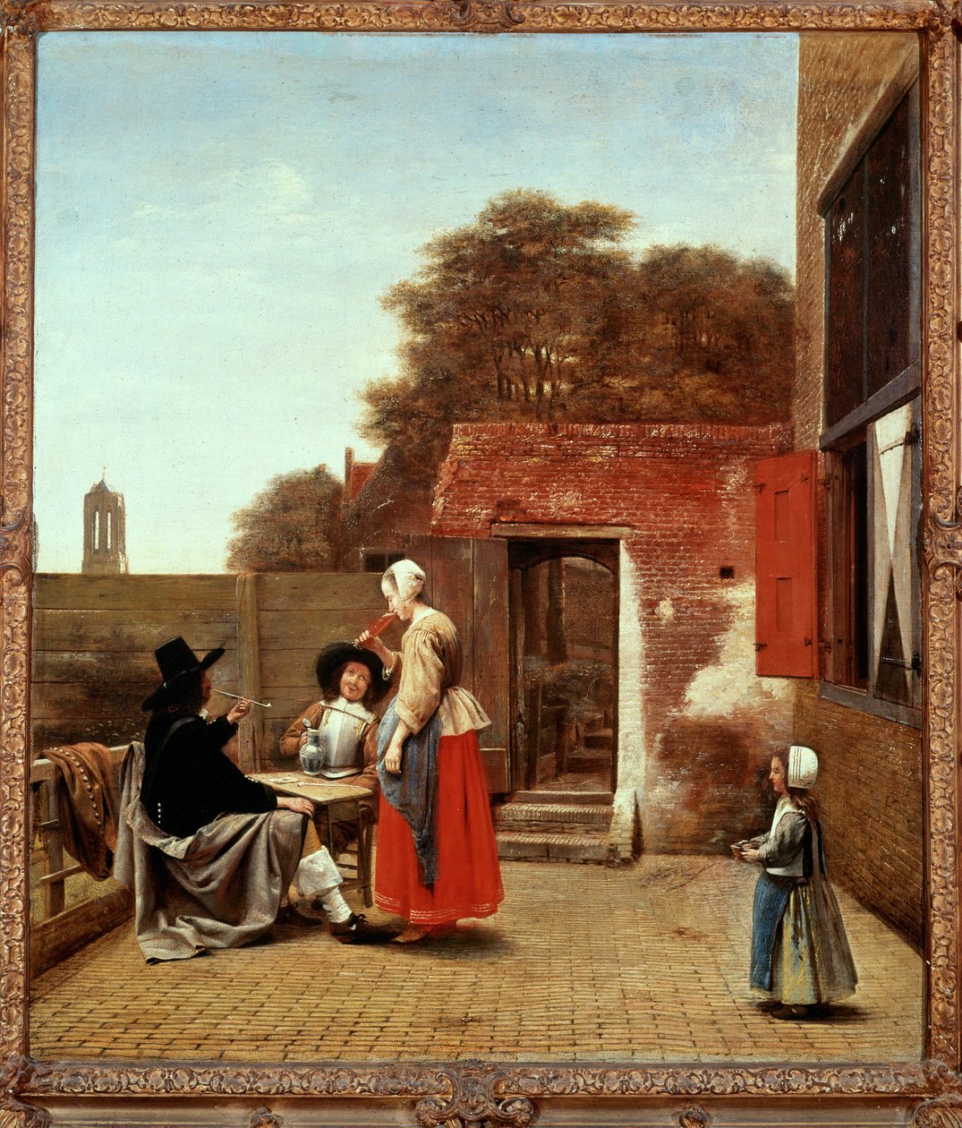 En hollandsk gårdsplads (maleri på lærred) af Pieter de Hooch
