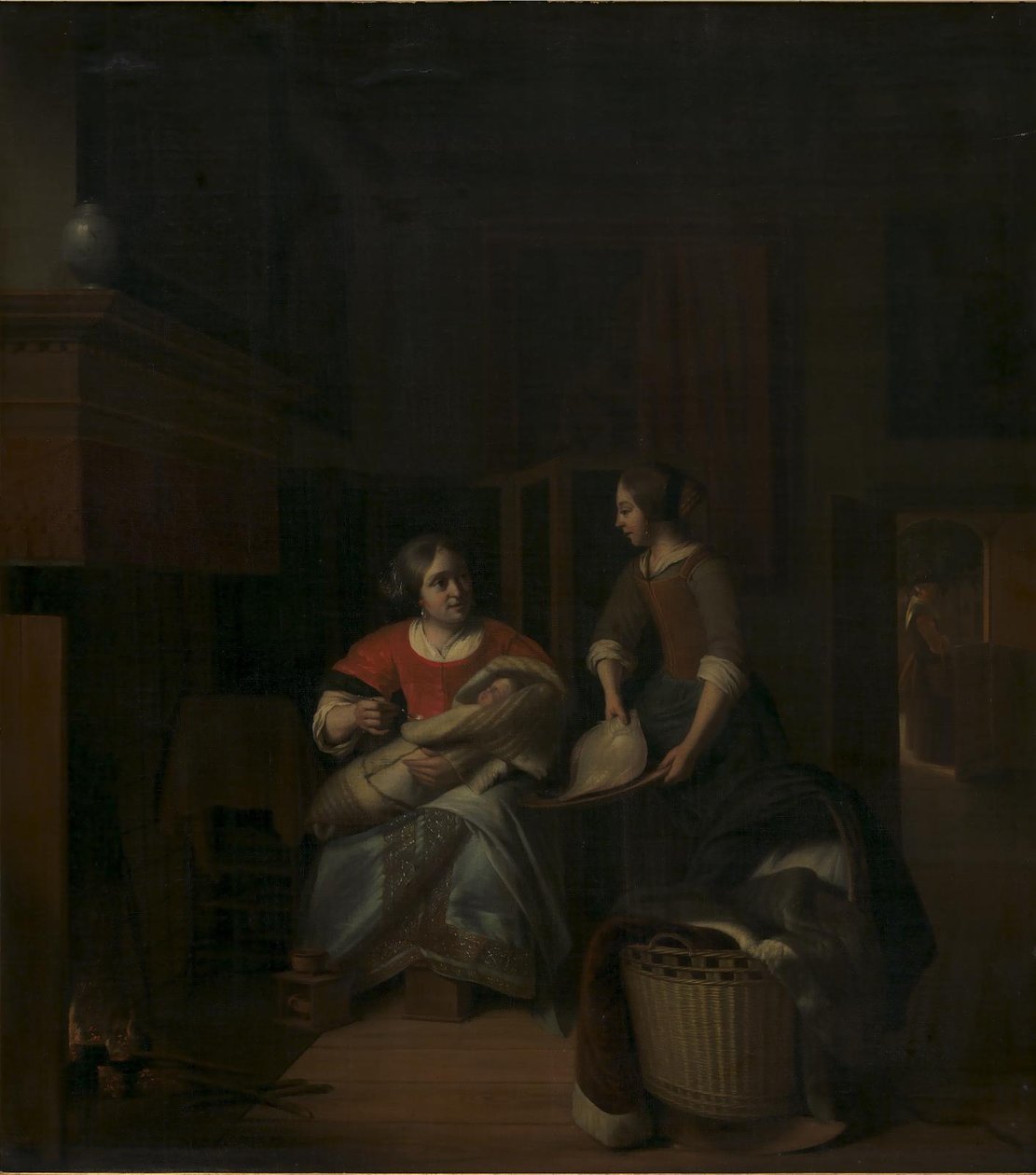 En Husmoder underviser sin Tjenestepige af Pieter de Hooch