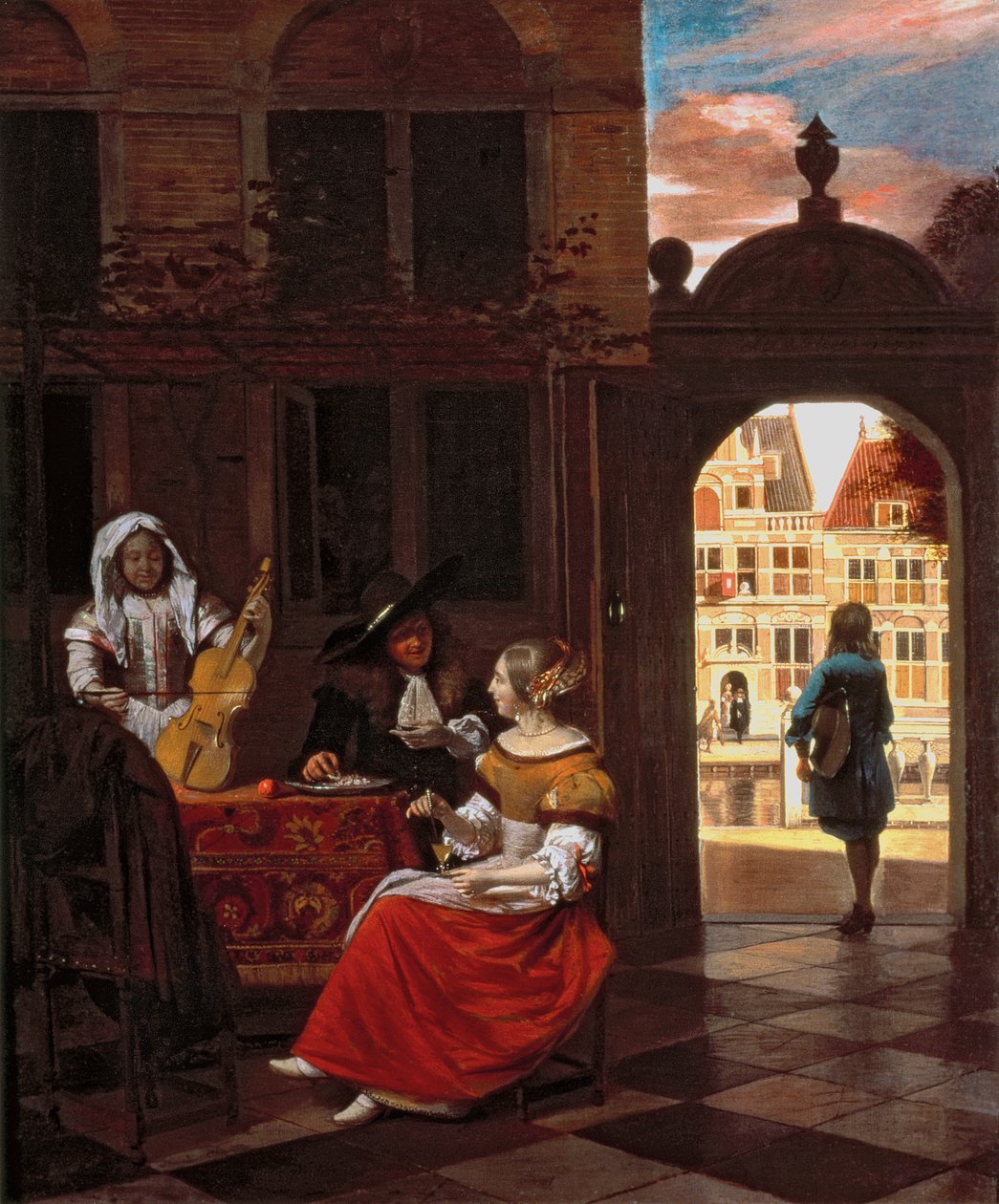 En musikalsk fest, 1677 af Pieter de Hooch