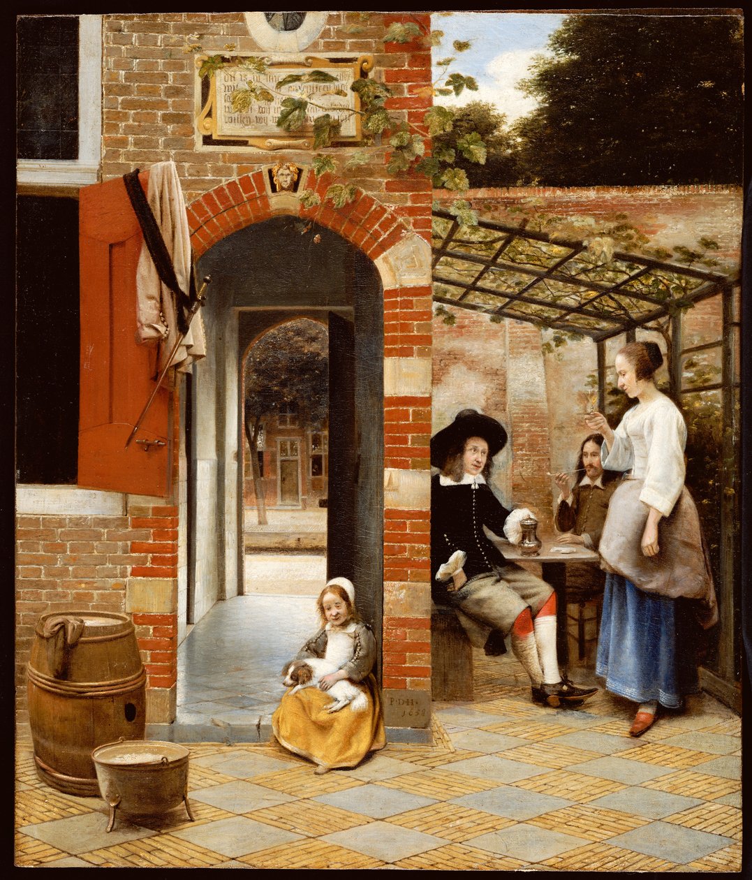 Gården til et hus i Delft, 1658 af Pieter de Hooch