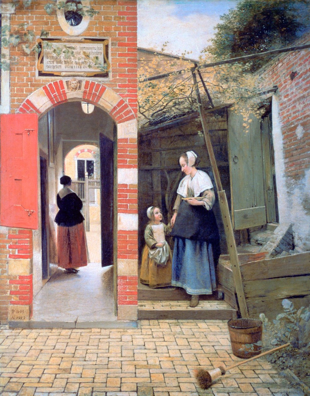 Gården til et hus i Delft, 1658 af Pieter de Hooch