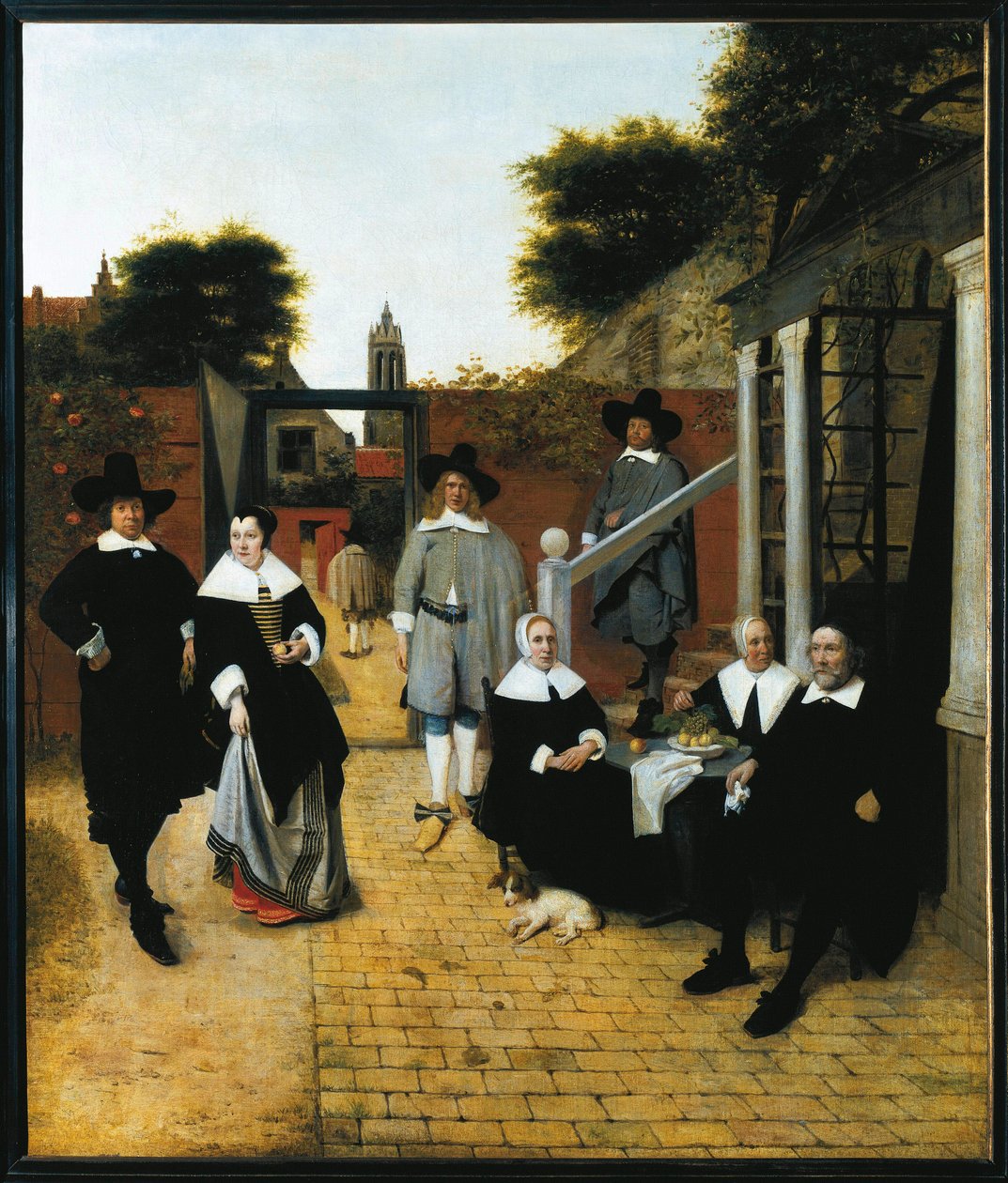Gruppeportræt af en borgerlig familie fra Delft (olie på lærred, ca. 1662) af Pieter de Hooch
