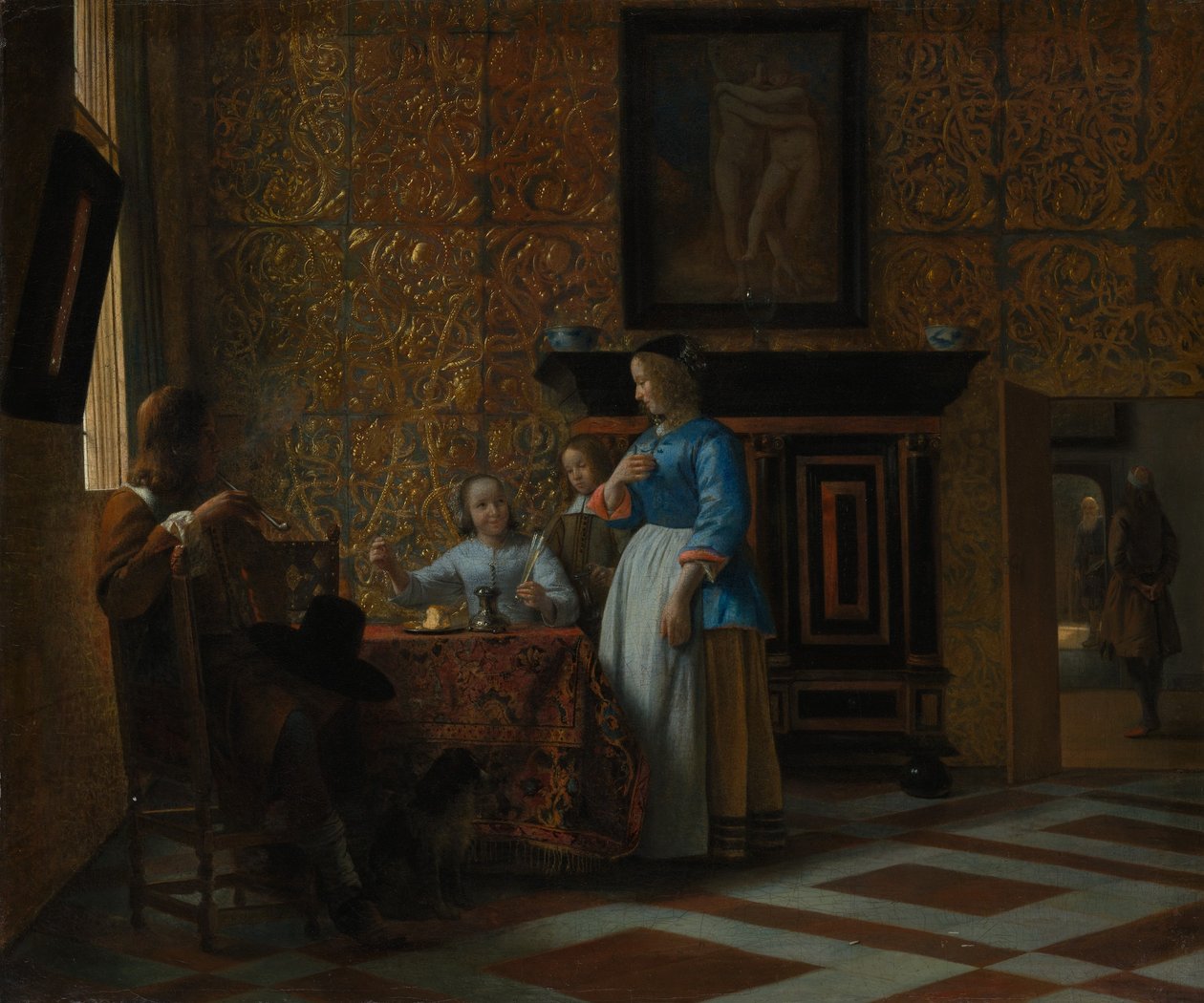 Fritid i elegante omgivelser, ca. 1663-65. af Pieter de Hooch