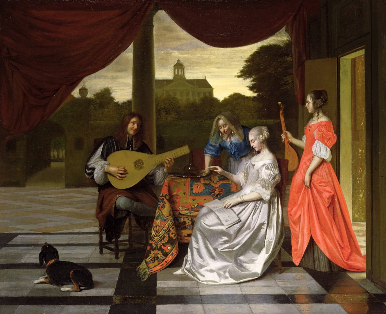 Musikscene i Amsterdam af Pieter de Hooch