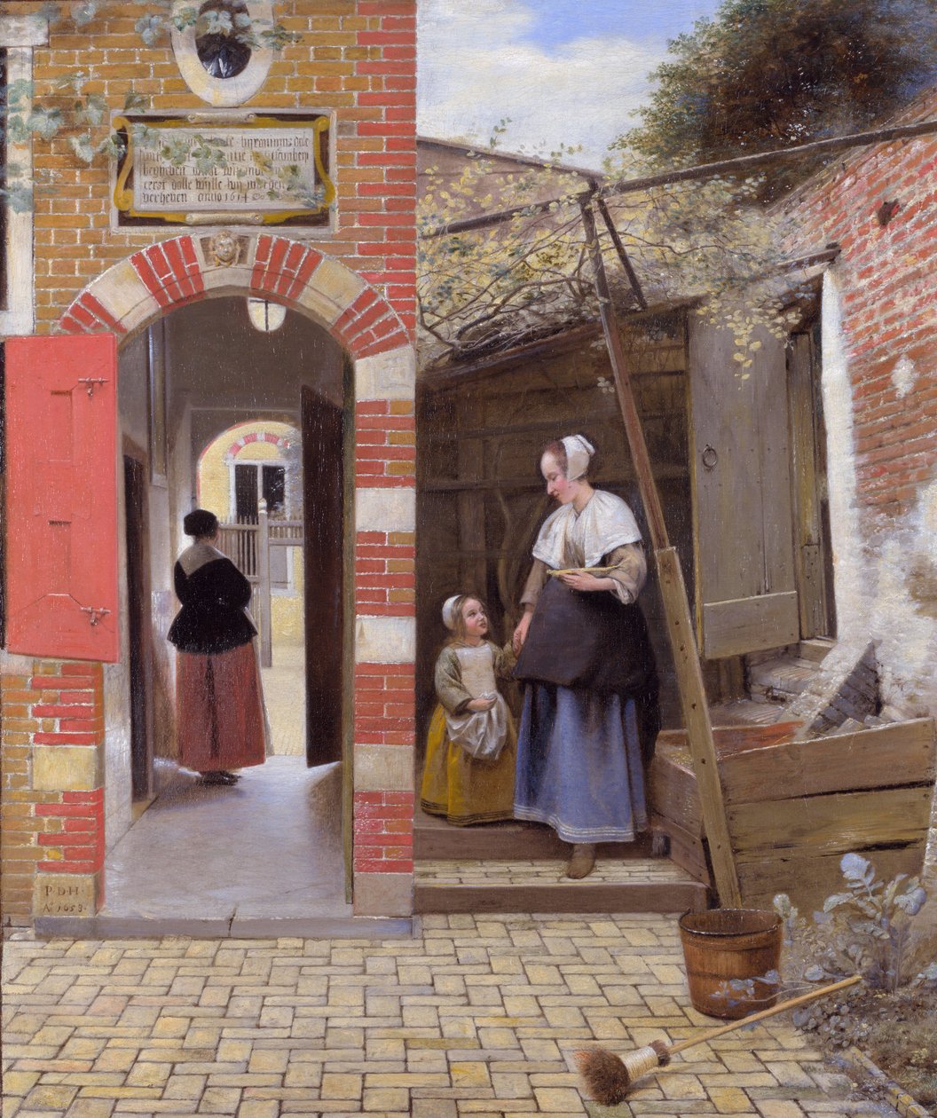 Gården til et hus i Delft af Pieter de Hooch