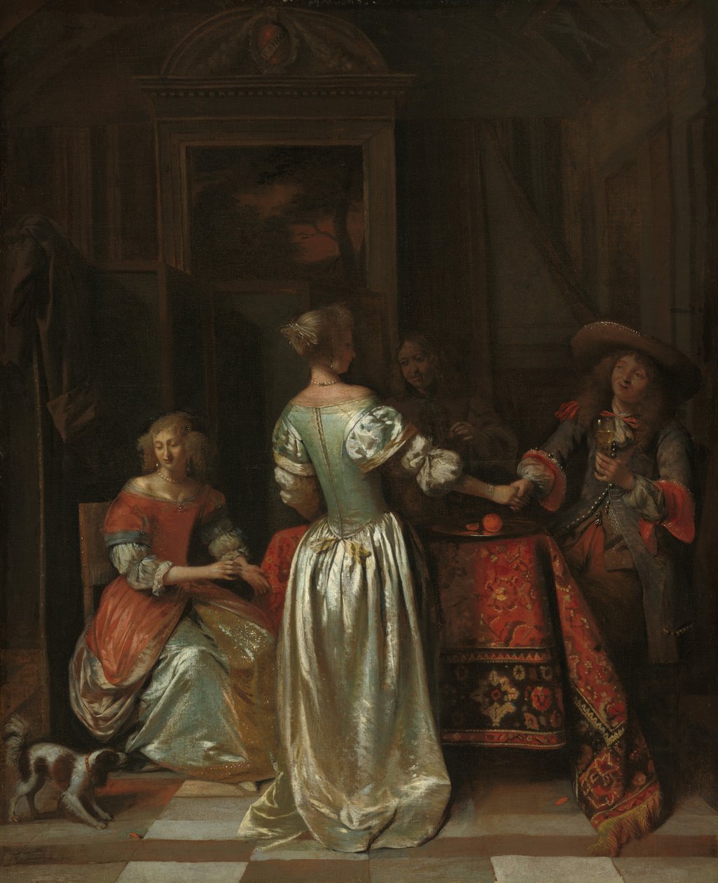 The Greeting, ca. 1675 (olie på lærred) af Pieter de Hooch