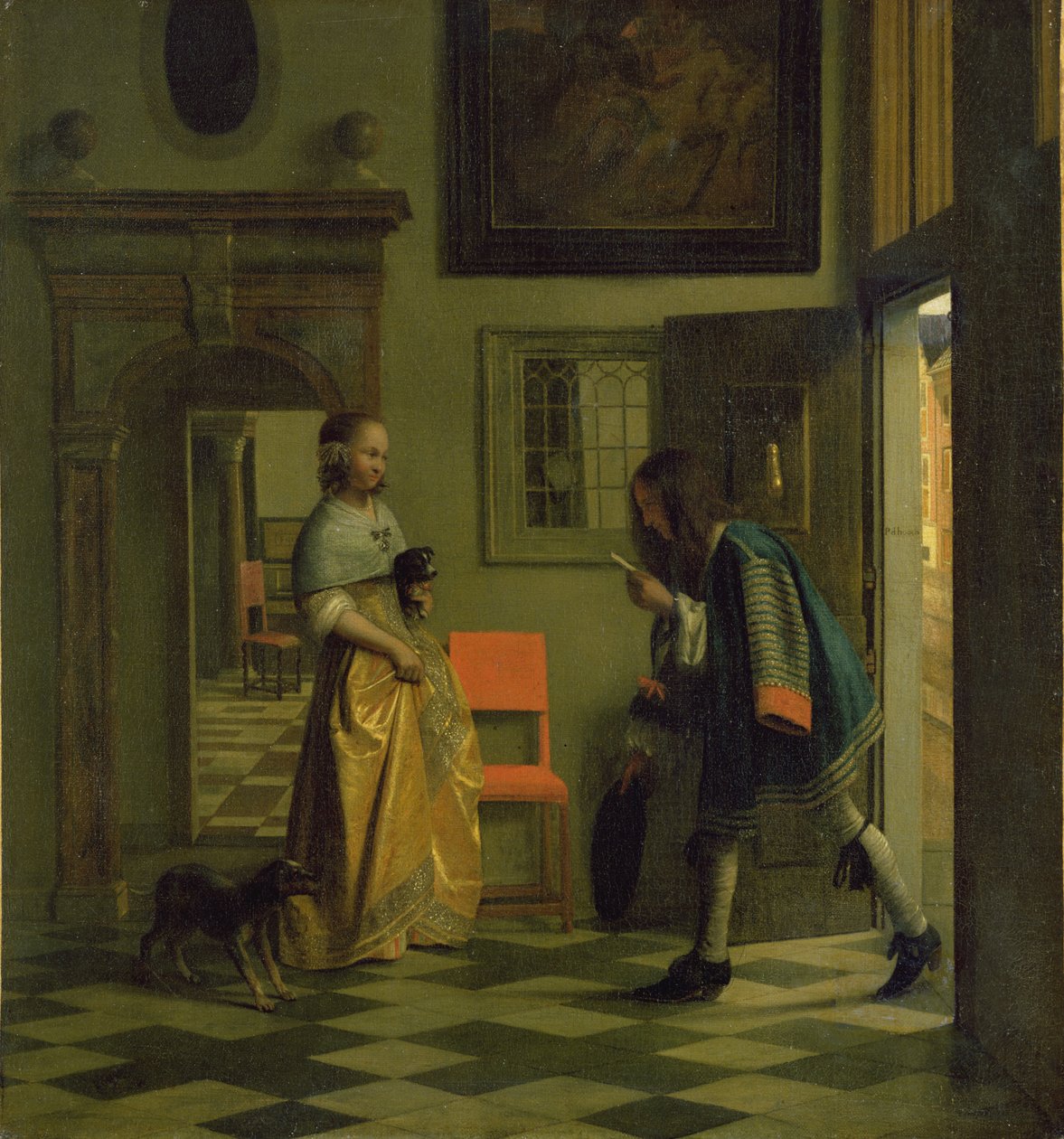 Budbringeren, ca. 1669 af Pieter de Hooch